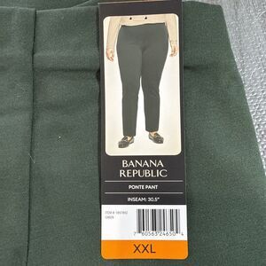 Banana Republic Women's Pull-On Straight Leg Ponte Pants, Green, Size XXL